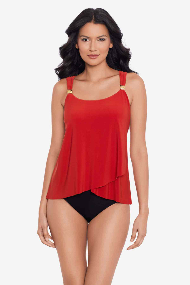 Dazzle Tankini Top in Ikat Dorado