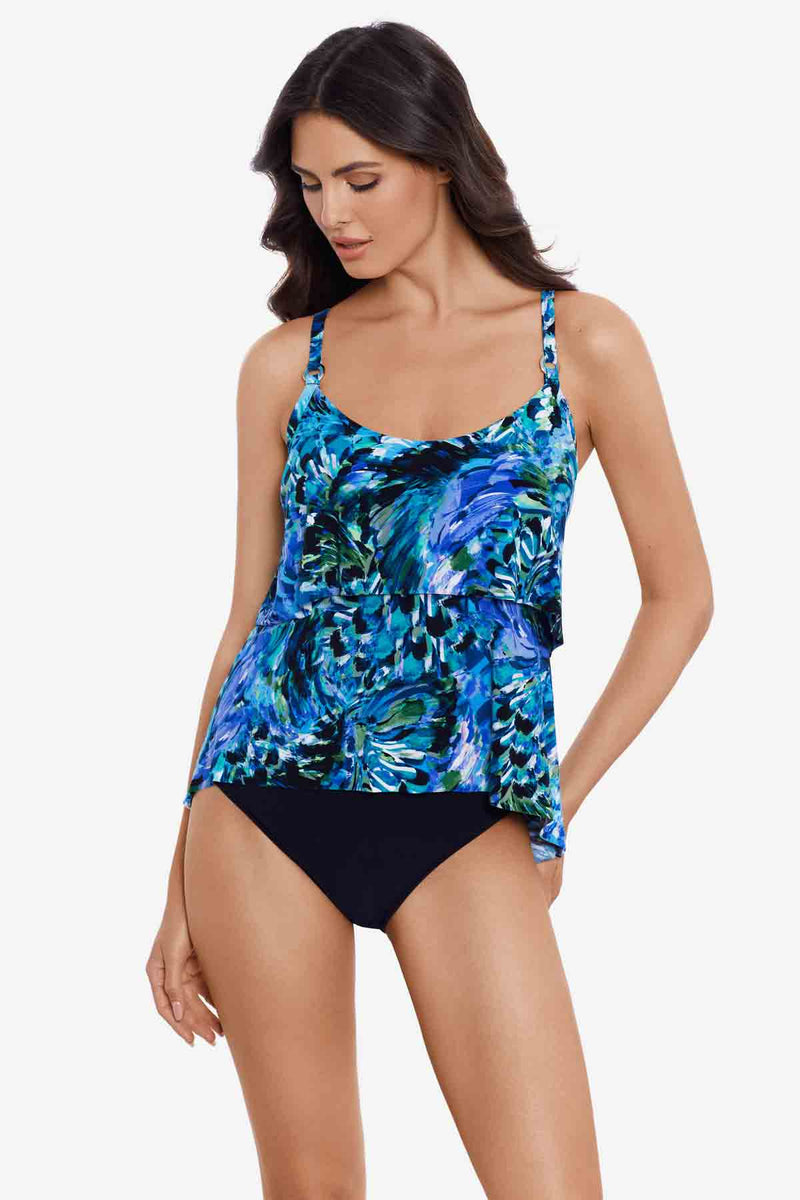 Magicsuit Women's Blue Social Butterfly Grace Swim Tankini Top