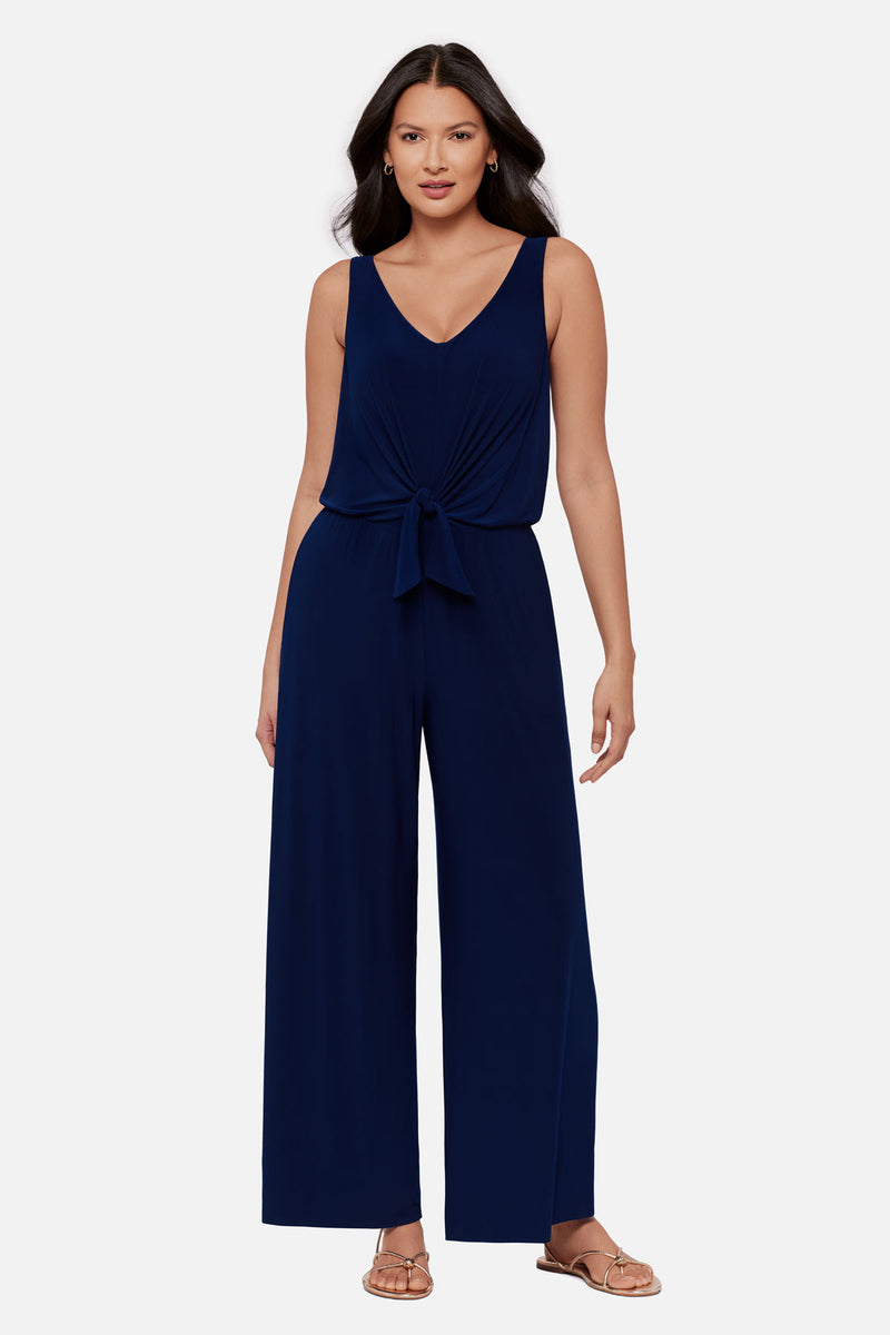 blue jumpsuit dress Bridal Mother Dress V-Neck 3/4 Length Sleeves Jumpsuit Pleated Floor-Length Guest Dresses For Wedding