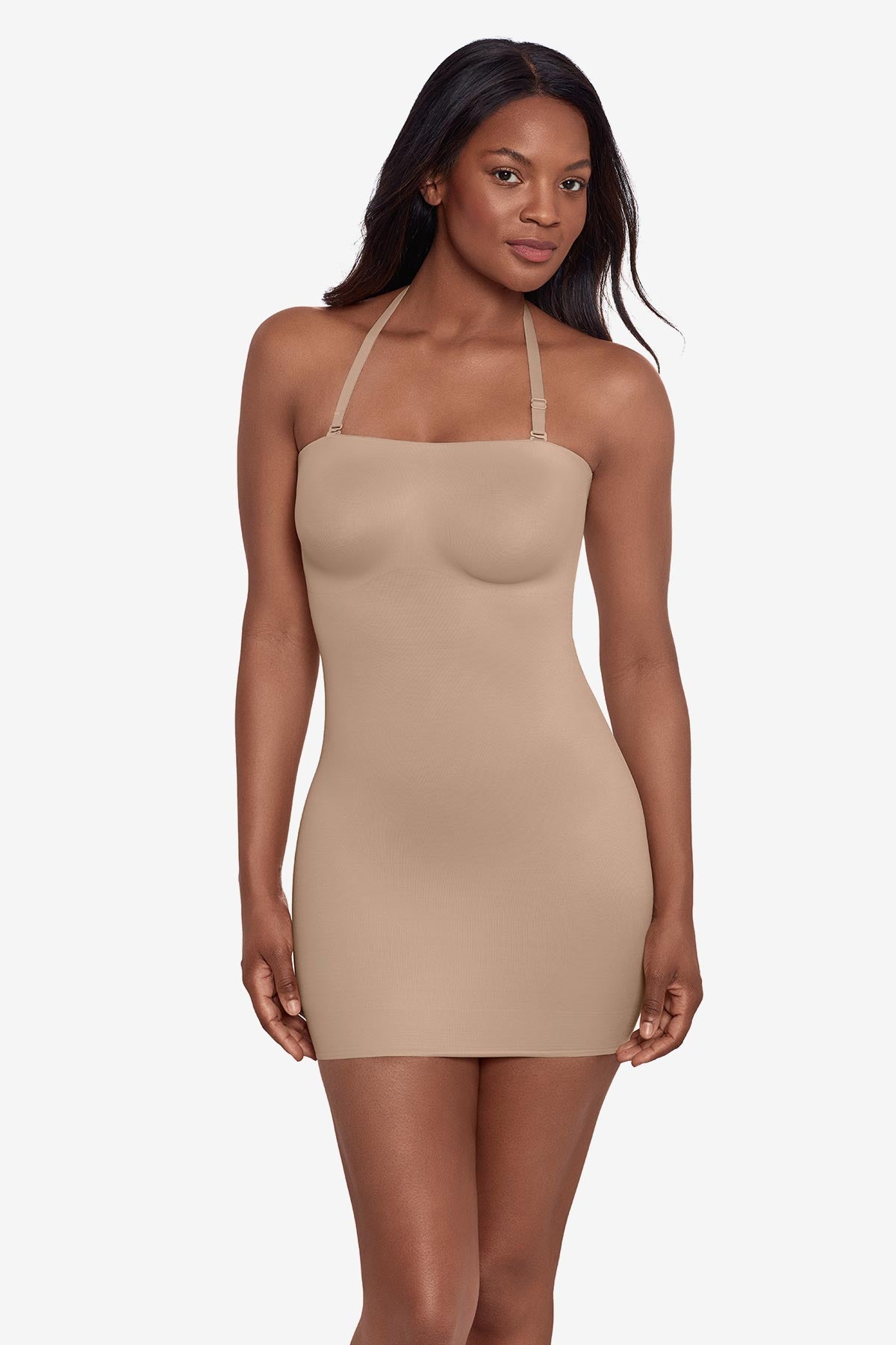 Strapless Dress Firm Control Slip Dress Tummy Control Shapewear
