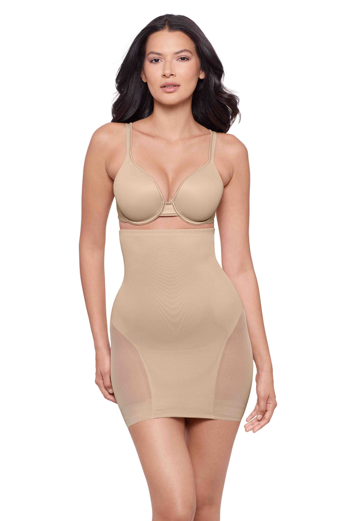 Miraclesuit Women's Sexy Sheer Extra Firm Control High-Waist Half Slip in Black, Size XL, Elastane/Nylon Miraclesuit Women's Sexy Sheer Extra Firm Control High-Waist Half Slip in Black, Size XL, Elastane/Nylon
