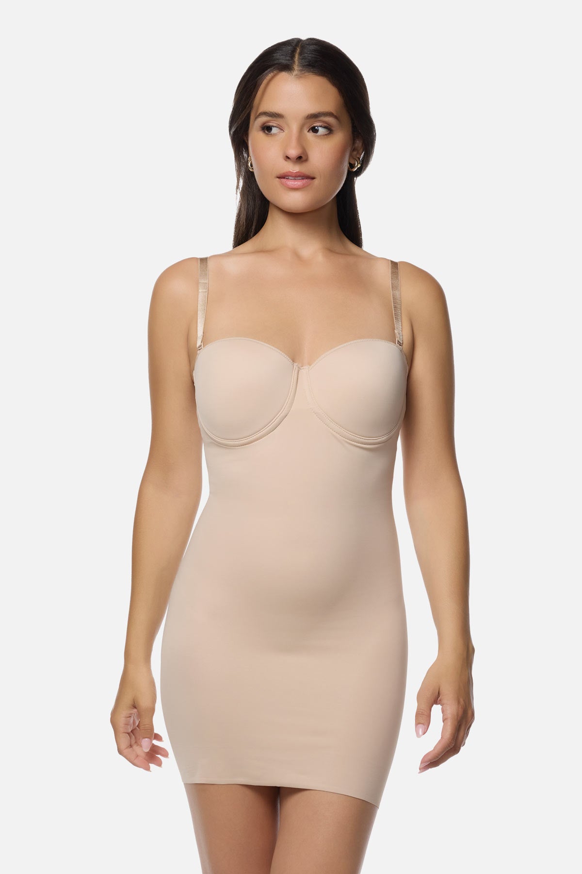 beige shapewear dress Neutral Tummy Control Shapewear Dress
