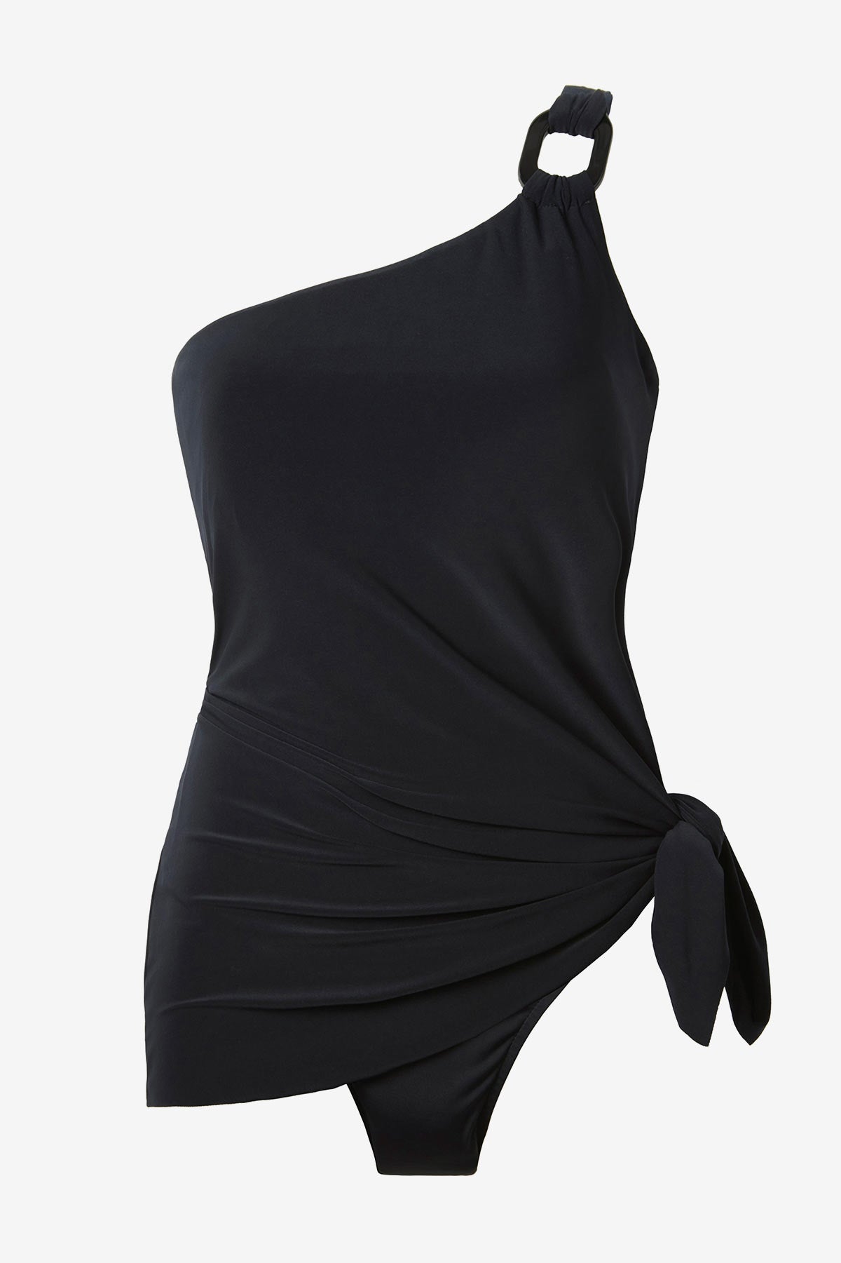 black dress bathing suit Unique Vintage Plus Size Black Halter Swim Dress