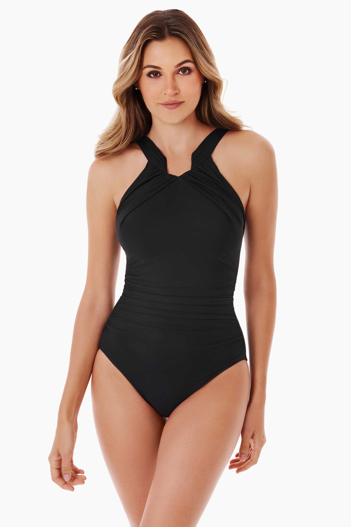 No Brand, Swim, Black Padded Bra Cups Strappy Cut Outs Halter One Piece  Swimsuit