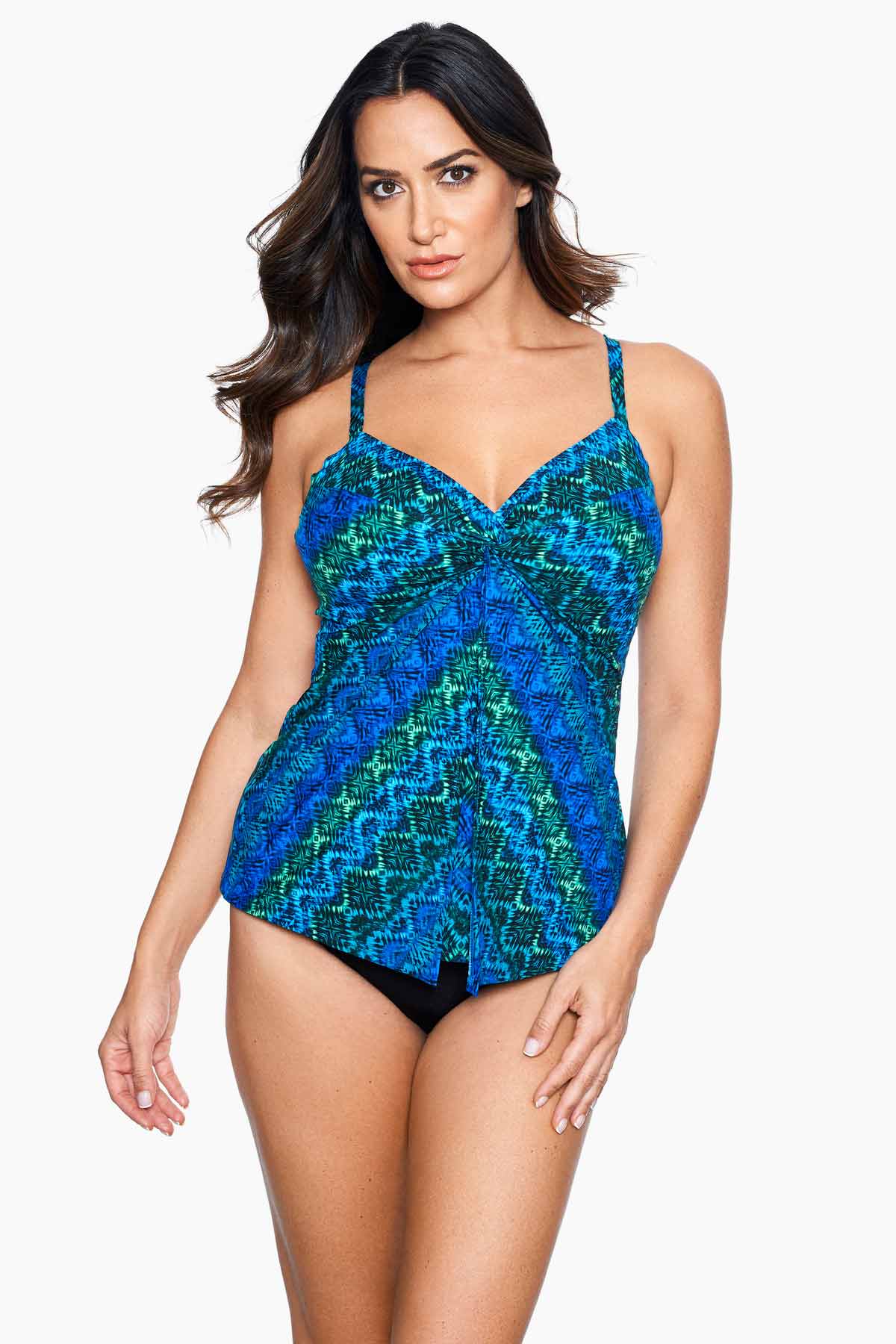 DD Cup Love Knot Tankini Top Ocean Ombre