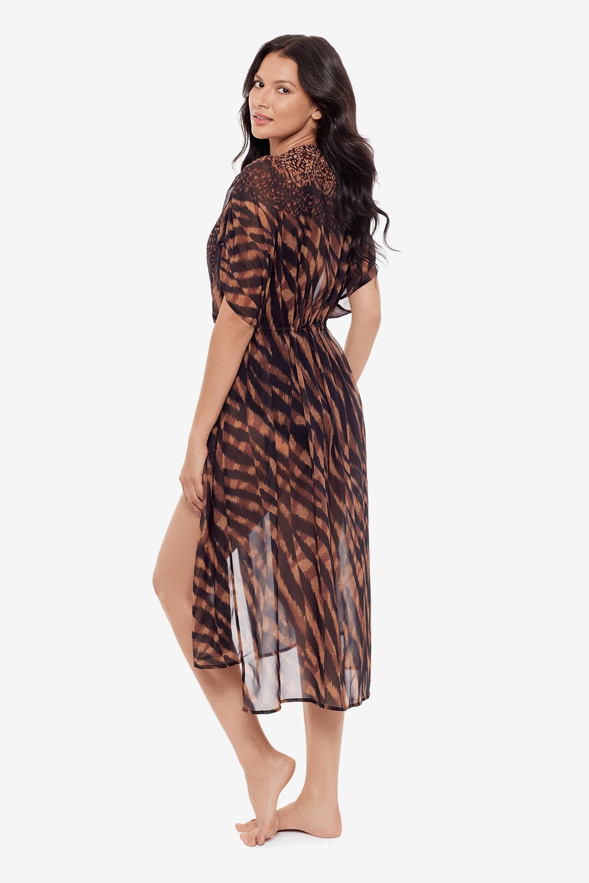 Miraclesuit Raya de Safari Kimono Swim Cover-Up - Black/Brown Miraclesuit Raya de Safari Kimono Swim Cover-Up - Black/Brown