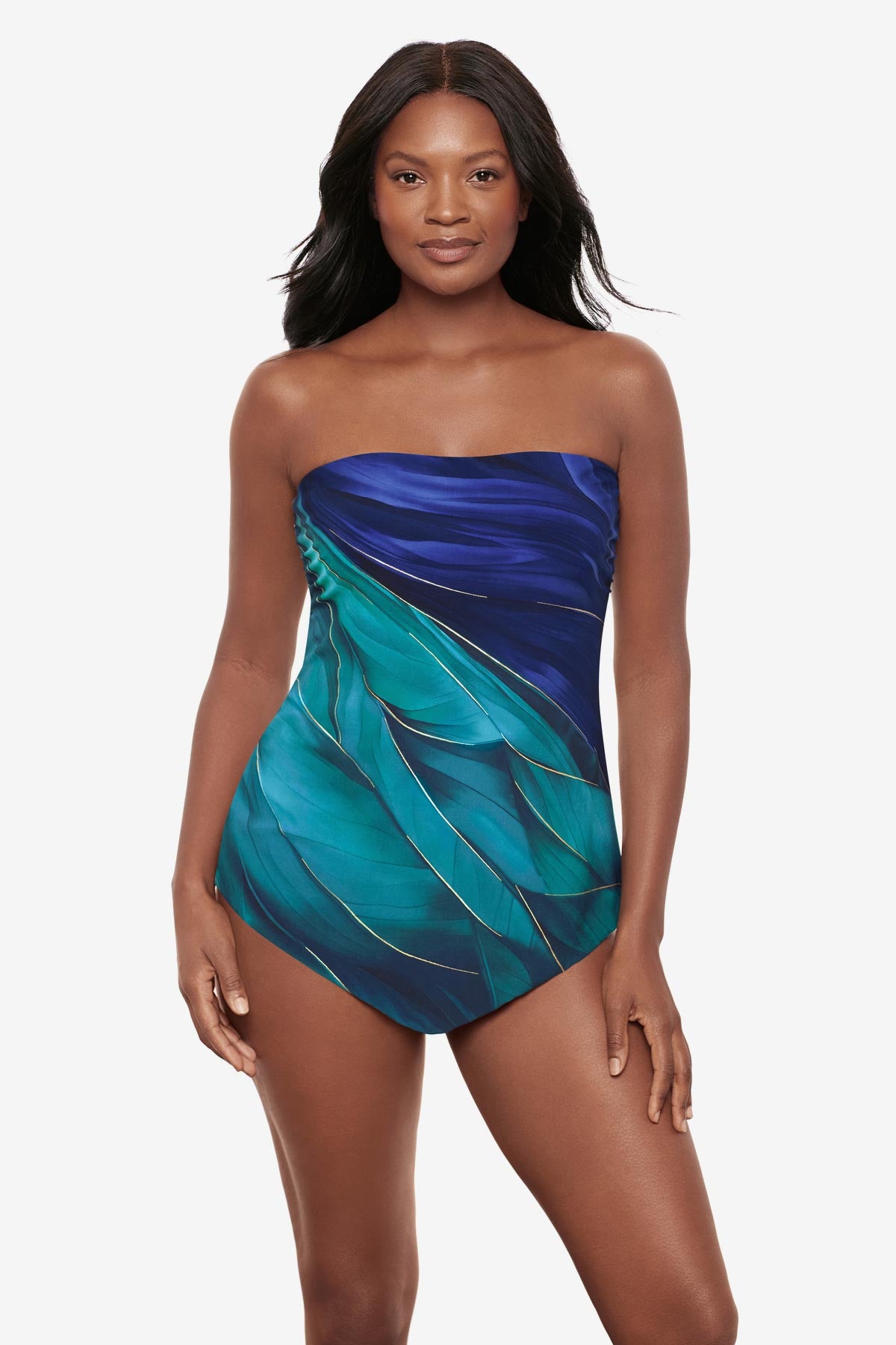 Miraclesuit Women's Maldiva Hankini Tankini Top - Blue Multi - 14 Miraclesuit Women's Maldiva Hankini Tankini Top - Blue Multi - 14