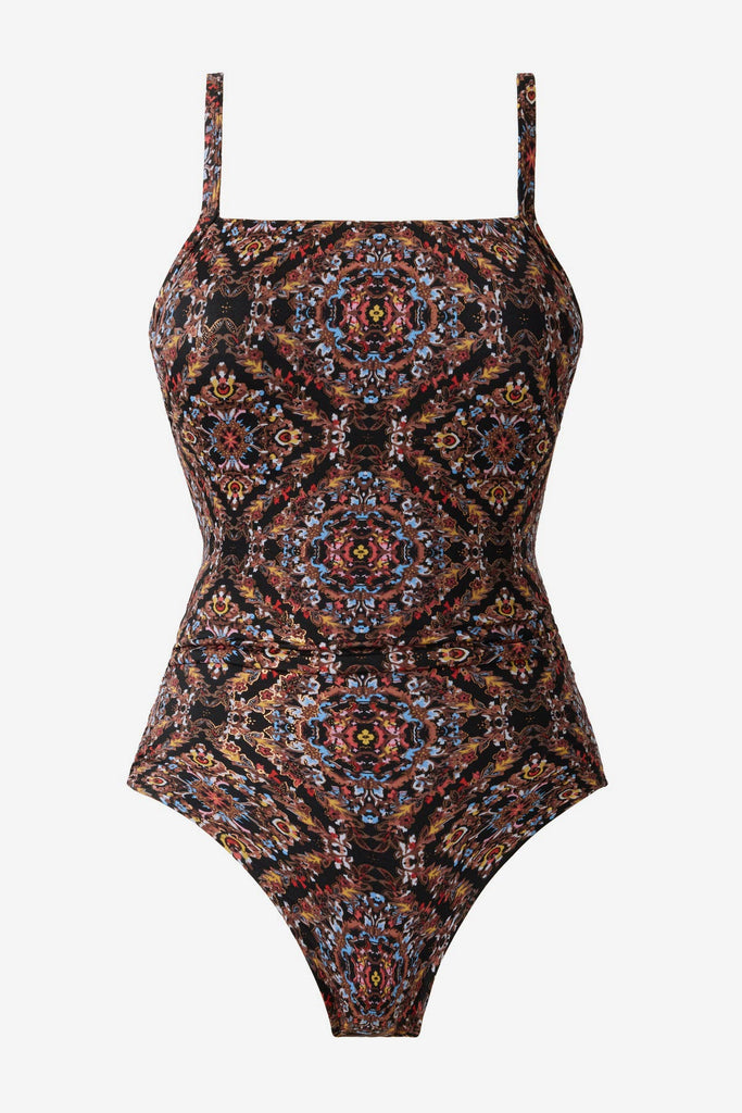 Multicolor abstract one-piece swimsuit