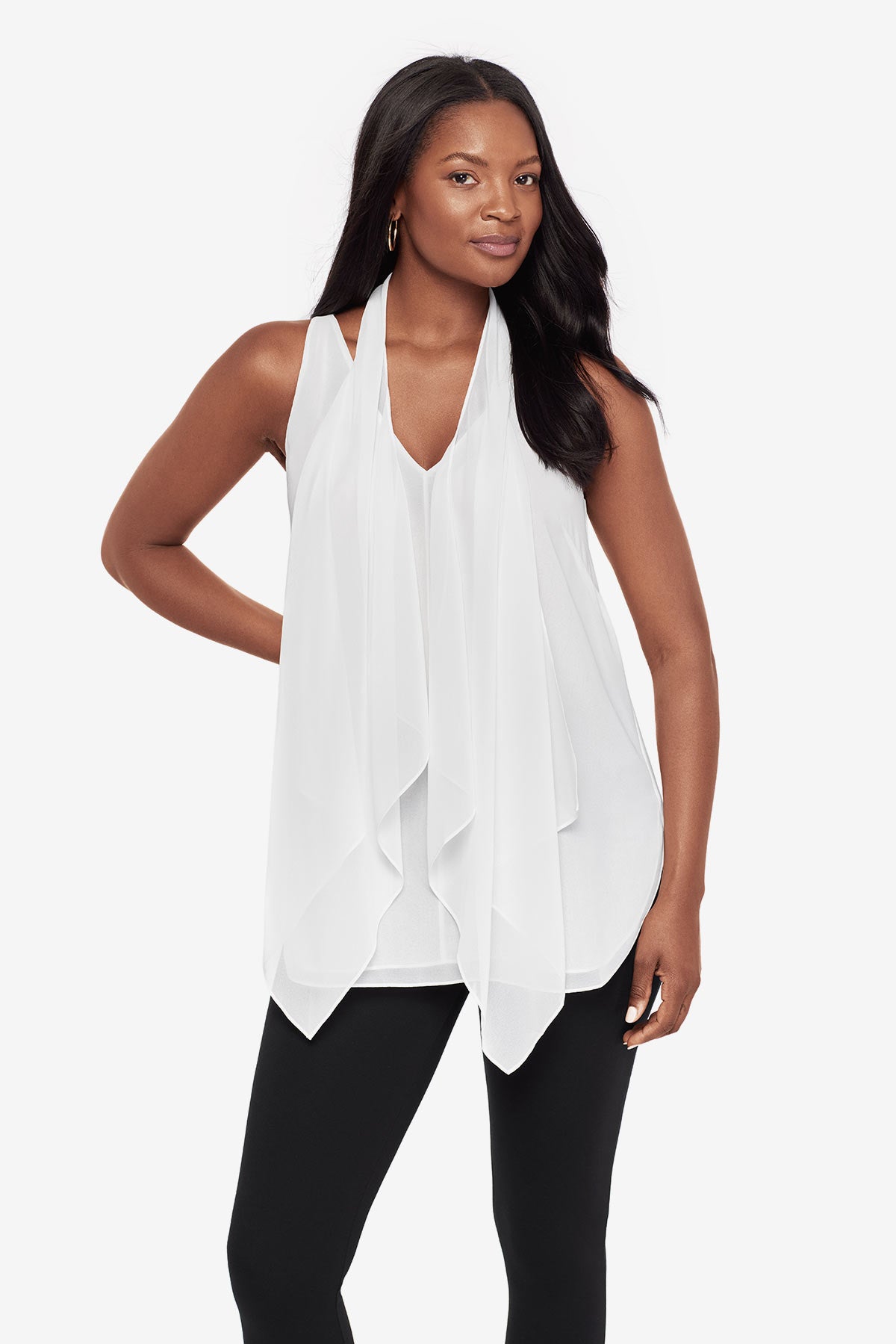 Soft Georgette Layered Tunic in Ivory – Miraclesuit