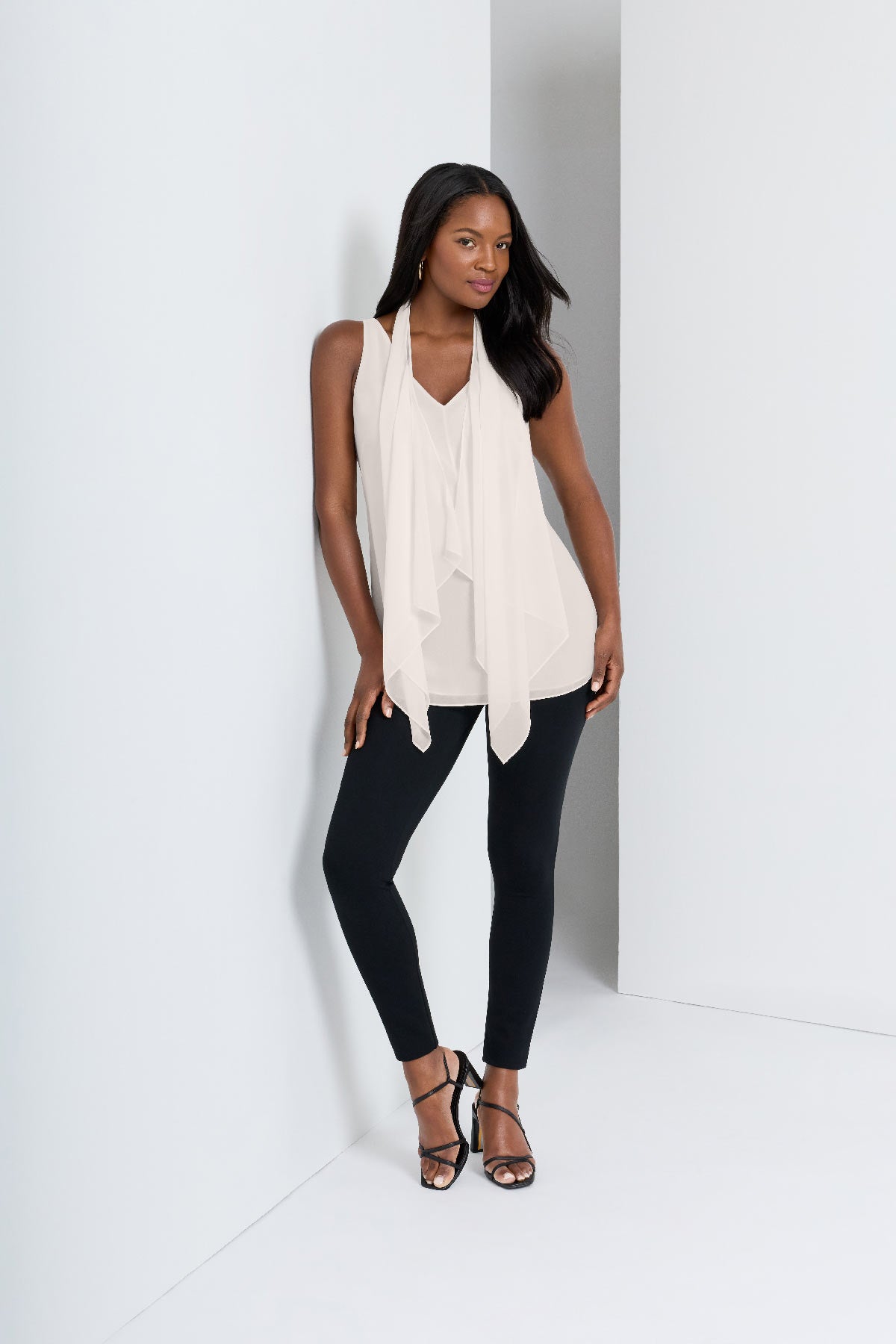 Soft Georgette Layered Tunic in Ivory – Miraclesuit
