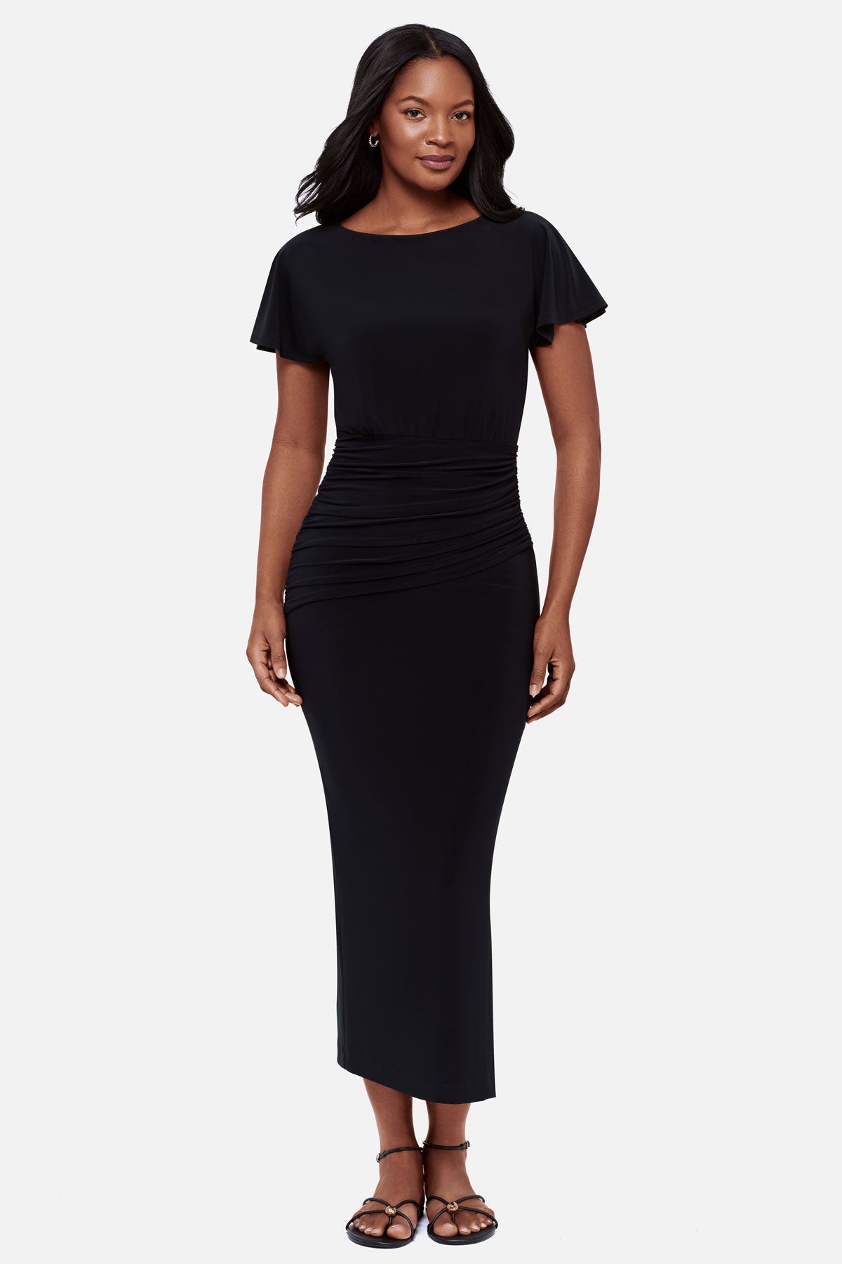 solid black midi dress Body by Miraclesuit Kaia Shaping Dress in Black