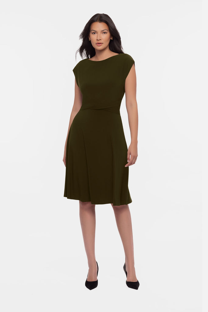 formal dresses with built-in shapewear Built-in Shapewear Draped High Neck Maxi Dress (Women)