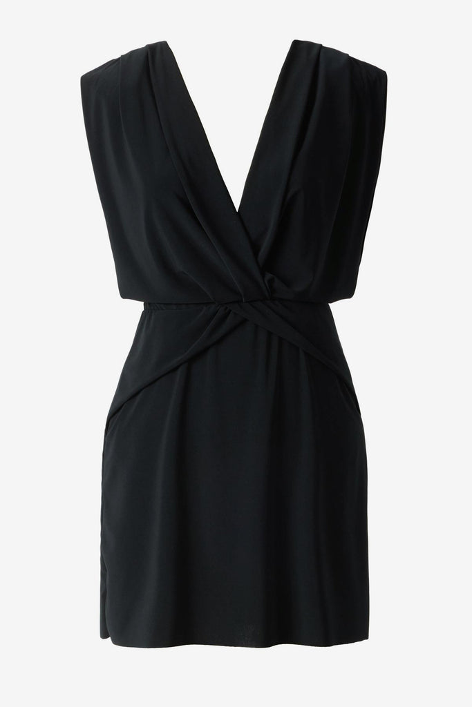 Black swim dress cover up with a V neckline