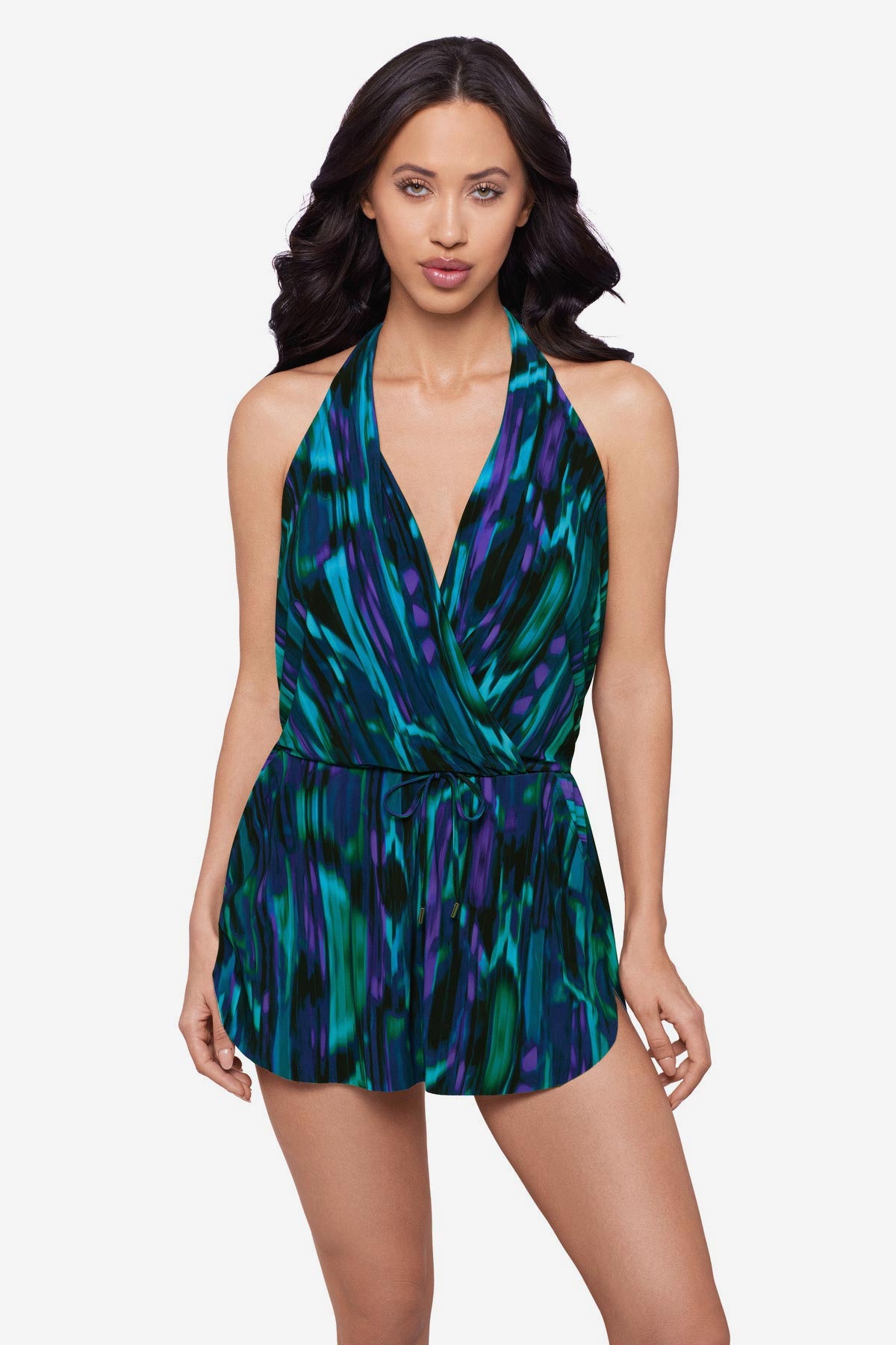 miraclesuit halter swim dress Magicsuit Women's Ellie One-Piece Swimsuit - Navy