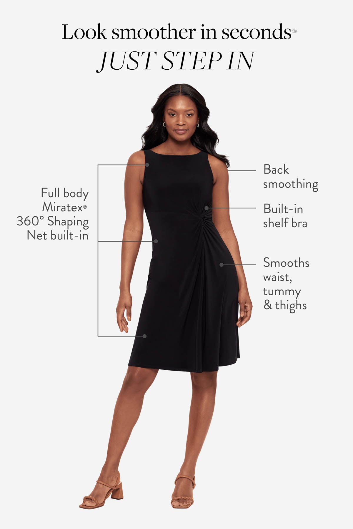 Body by Miraclesuit Remi Fit & Flair Shaping Dress in Black