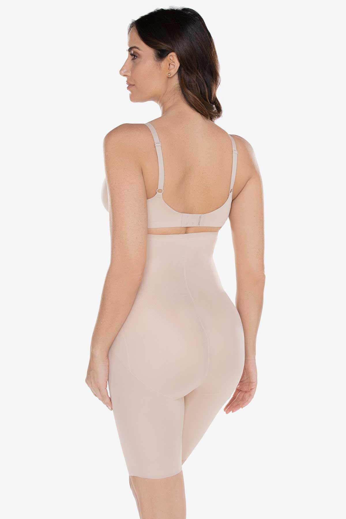Miraclesuit Shapewear Comfy Curves Wireless Padded Cup Shaping Bodysuit In  Warm Beige