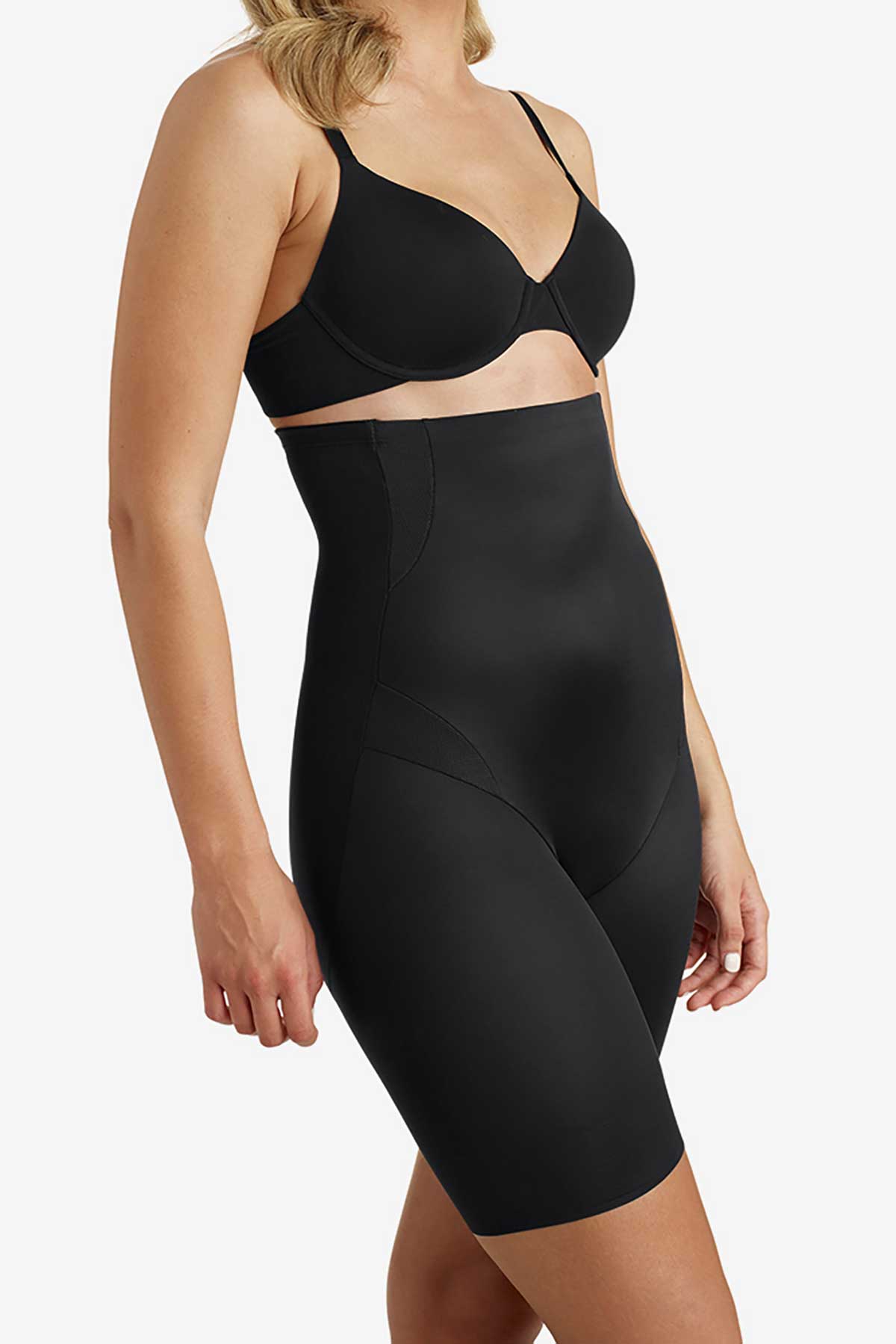 Slim Shaper by Miracle Brands Womens Sheer High Waist Brief Black 22415  Size L for sale online