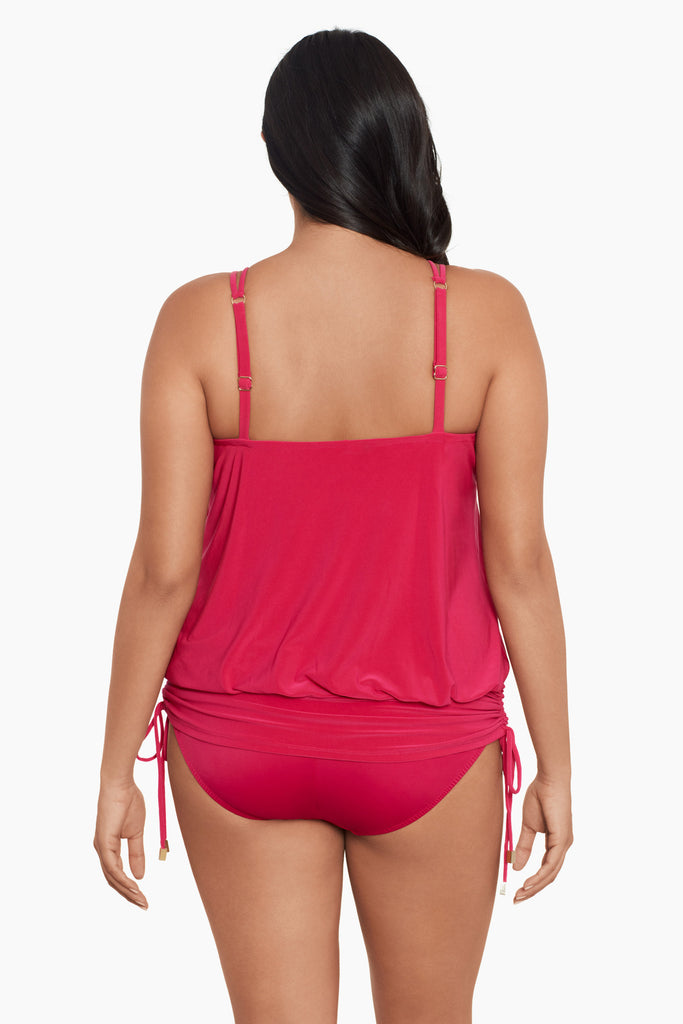 Back view of Magucsuit shapewear Plus size Susan swimsuit in red