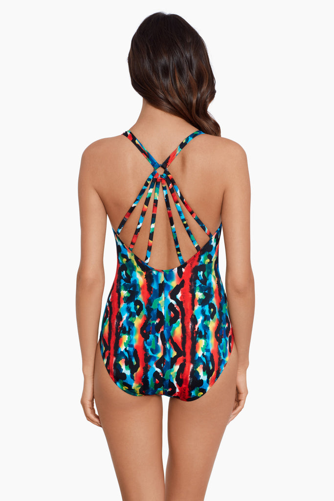 Back view of the Tribe Vibe Drew One Piece Swimsuit