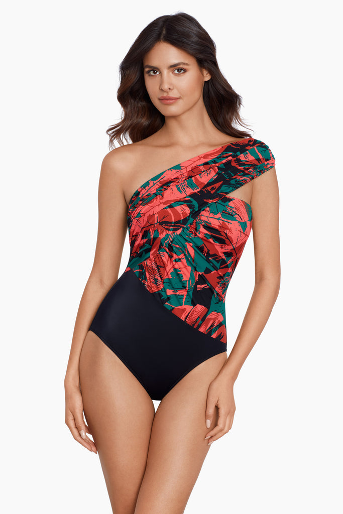 Woman in a magic one piece swim suit.