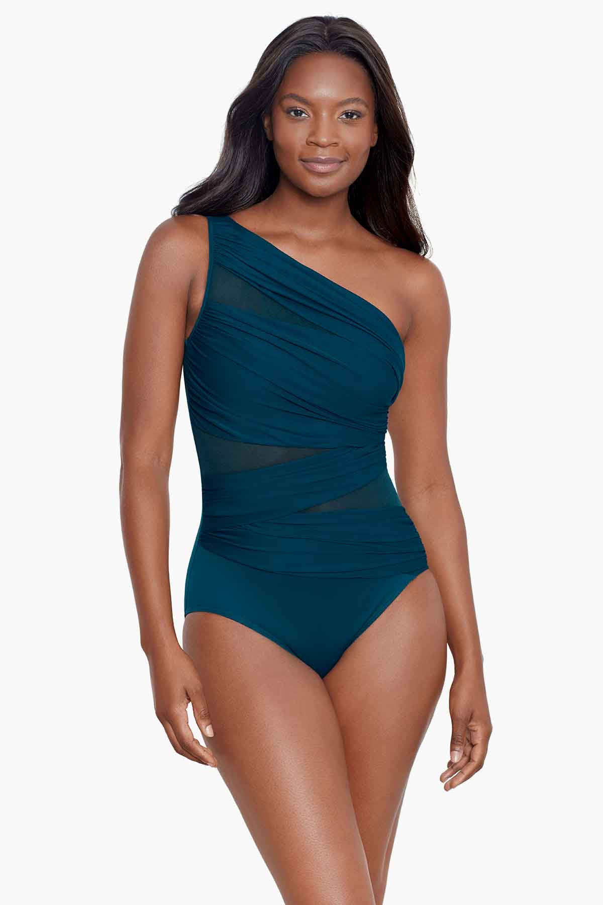 SPANX, Swim, Spanx Tummy Control Womens Colorblock Ruched One Piece  Swimsuit 2