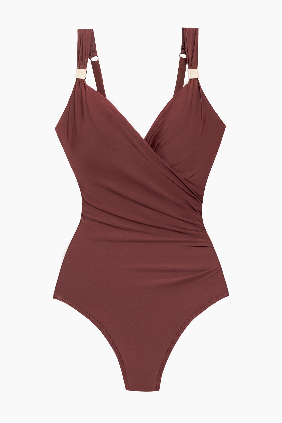 Miraclesuit Women's Swimwear Sublime Feline Siren Scoop Neckline Underwire  Bra Full Bust Support Tankini Bathing Suit Top, Brown, 08